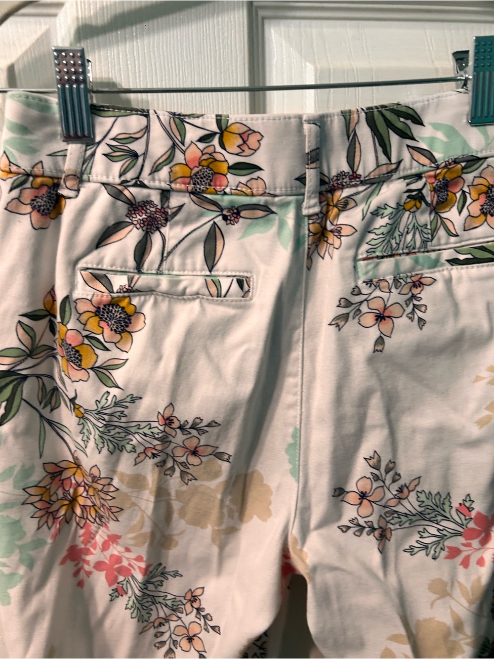 St. John's Bay White Floral Print Chinos - Picture 6 of 6